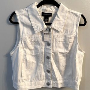Lane Bryant white denim vest size 14